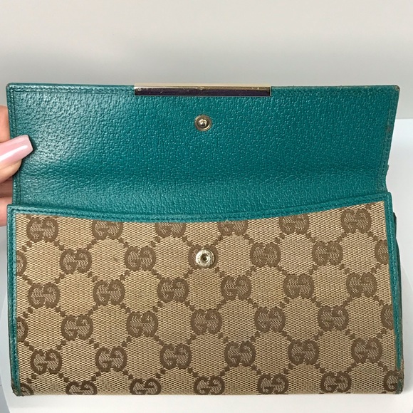 GUCCI Signature Monogram Canvas/Leather Long Wallet โค๏ธ - Picture 8 of 17